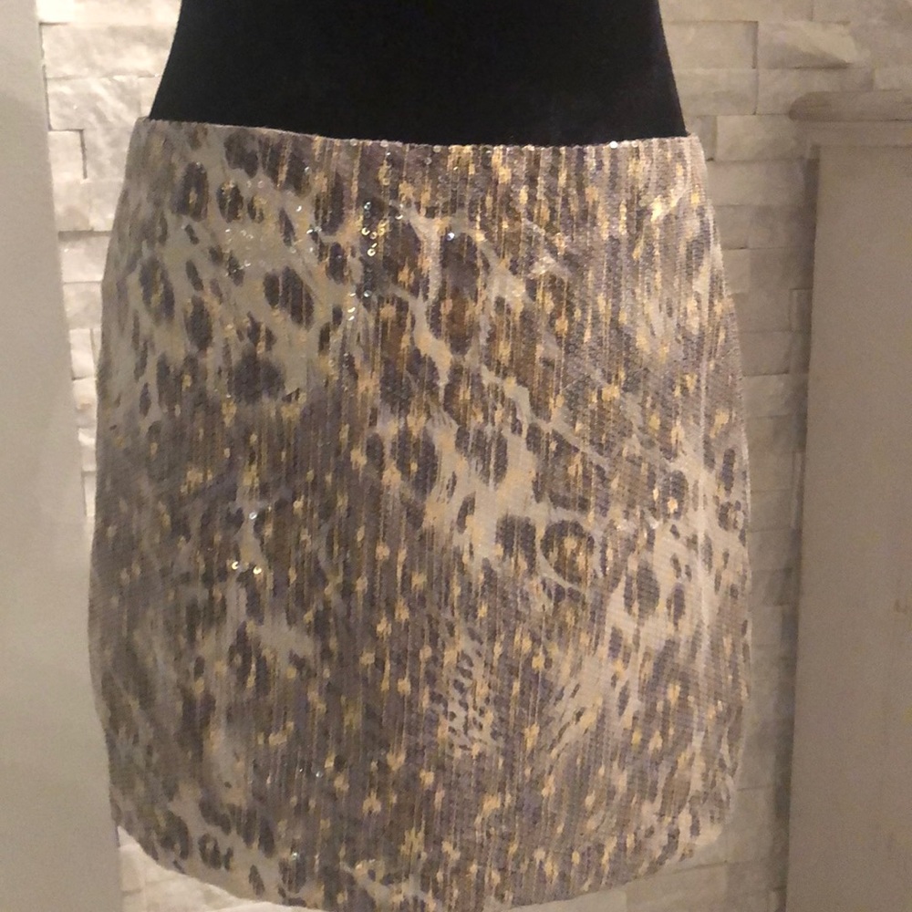 Lush sequin leopard mini skirt